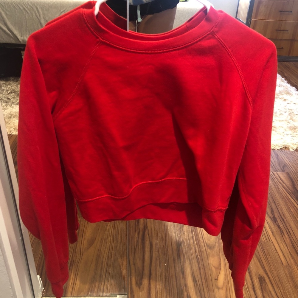 Red crop sweater